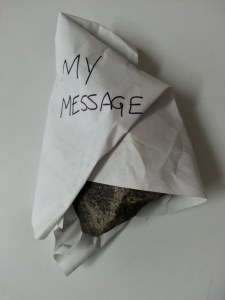 message-around-rock